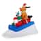 Glitzhome® 6FT Lighted Inflatable Skiing Santa, Snowman & Dog